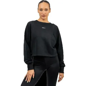 Dámská mikina Nebbia Crop mikina GYM SPIRIT 483 M - černá + DÁREK