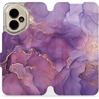 Pouzdro na mobilní telefon Flipové pouzdro Mobiwear - Honor 400 - VP20S Fialový mramor - VÝPRODEJ (Knížkové flip pouzdro, obal, kryt na mobil Honor 400 - VP20S Fialový mramor, materiál Umělá kůže + TPU - ochrana 360°, stojánek, silikonová vanička, magnetické zavírání)