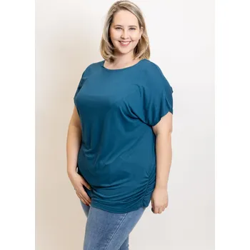 Dámské oblečení Italy fashion Dámské tričko MATYLDA Barva: Petrolejová, Velikost: UNI: XL-4XL