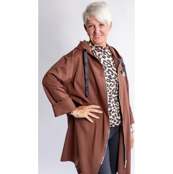 Dámský svetr Italy fashion Kardigan GINA Barva: Hnědá, Velikost: UNI: L-3XL