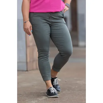 Dámské kalhoty Italy fashion Pružné kalhoty ATOMKY Barva: Khaki, Velikost: S