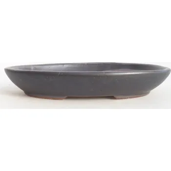 Květináč Keramická bonsai miska 15,5 x 11 x 2,5 cm šedá