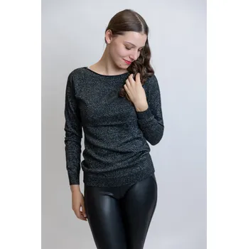 Dámský svetr Italy fashion Třpytivý svetr EMMA Barva: Černá, Velikost: UNI: S-menší L