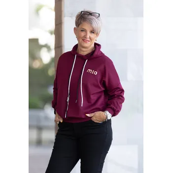 Dámská mikina Italy fashion Dámská mikina LEONTÝNA Barva: Bordó, Velikost: UNI: M-XL