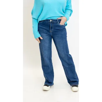 Dámské oblečení GOODIES Dámské široké džíny DARK BLUES [DJ2519] Barva: Tmavě modrá, Velikost: 42 (L/XL)
