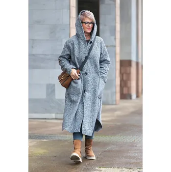 Dámský kabát Italy fashion Přechodový kabát BRODIE Barva: Šedá, Velikost: UNI: L-3XL