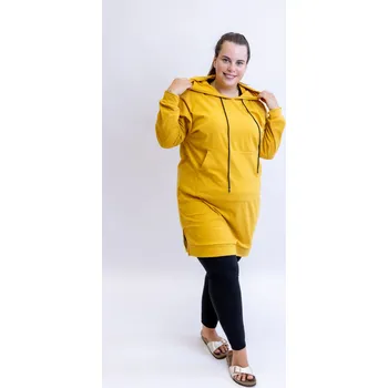 Dámské šaty Italy fashion Dlouhé mikinošaty ANET Barva: Vínová, Velikost: UNI: L-3XL