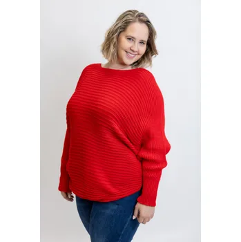 Dámský svetr Italy fashion Svetr CAMILLE Barva: Červená, Velikost: UNI: 2XL-4XL