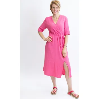 Dámské šaty Italy fashion Mušelínové šaty LUKA Barva: Růžová, Velikost: UNI: M-XL