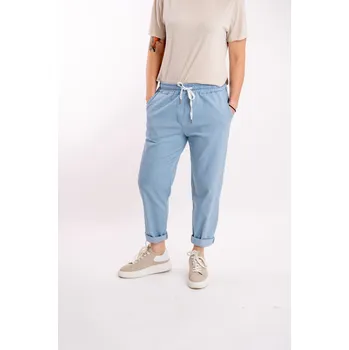 Dámské kalhoty Italy fashion Džínové kalhoty FAVI Barva: Světle modrá, Velikost: UNI: M/L