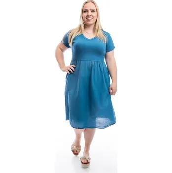 Dámské šaty Italy fashion Letní šaty ZELDA Barva: Petrolejová, Velikost: UNI: M-XL