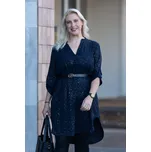 Italy fashion Dlouhá třpytivá košile STACY Barva: Tmavě modrá, Velikost: UNI: L-3XL