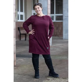 Dámské šaty Italy fashion Šaty SIMPLY plus Barva: Oříšková, Velikost: UNI: L-2XL