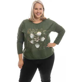 Dámské tričko Italy fashion Dámské tričko NARCIS Barva: Khaki, Velikost: UNI: L-2XL