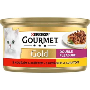 Gourmet Gold konzerva pro kočky hovězí, kuře