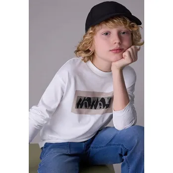 Chlapecké tričko Dětské bavlněné tričko s dlouhým rukávem Mayoral 7013.7E.Junior.9BYA béžová 01X, vel. 166