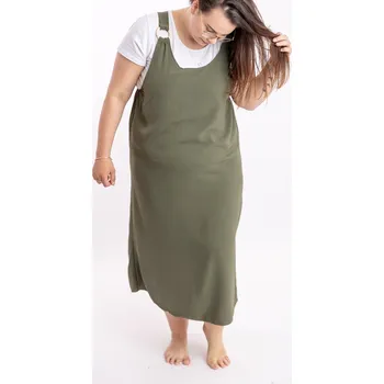 Dámské oblečení Italy fashion Dlouhé šaty WOOD mini Barva: Khaki, Velikost: UNI - M-XL