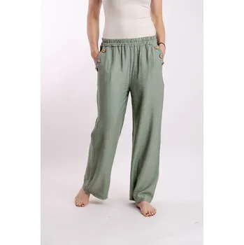 Italy fashion Dámské letní kalhoty ELISA Barva: Zelená, Velikost: UNI: S/M