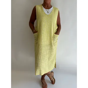 Dámské šaty Italy fashion Šaty HERBA Barva: Žlutá, Velikost: UNI - L-2XL