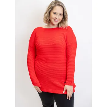 Dámský svetr Italy fashion Svetr ZUZA Barva: Červená, Velikost: UNI: L-2XL