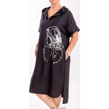 Dámské šaty Italy fashion Dlouhé šaty WOMAN Barva: Černá, Velikost: UNI - L-2XL