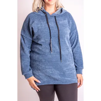 Dámská mikina Italy fashion Dlouhá mikina NELA Barva: Modrá, Velikost: UNI - M-2XL