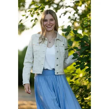 Dámská casual bunda Re-dress jeans Dámská džínová bunda COCONUT [C101-1] Barva: Krémová, Velikost: L