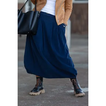 Dámská sukně Italy fashion Manšestrová sukně NESIE Barva: Tmavě modrá, Velikost: UNI: L-2XL