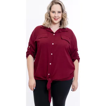 Italy fashion Maxi košile MARILISA Barva: Vínová, Velikost: UNI: XL-4XL