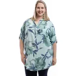 Italy fashion Dámská květovaná košile ESME Barva: Světle tyrkysová, Velikost: UNI: XL-3XL