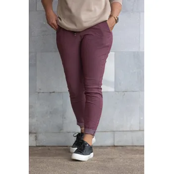 Dámské kalhoty Italy fashion Dámské kalhoty CARMEN Barva: Vínová, Velikost: UNI: M-XL