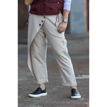 Dámské kalhoty Italy fashion Teplákové kalhoty RUBY Barva: Krémová, Velikost: UNI: M-XL