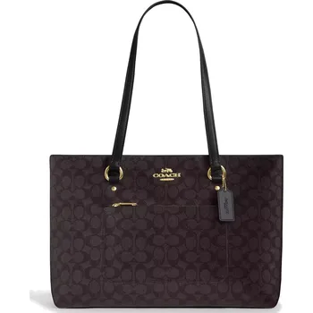 Módní doplněk COACH Kabelka Station Tote Bag In Signature Canvas Gold Wallnut Black