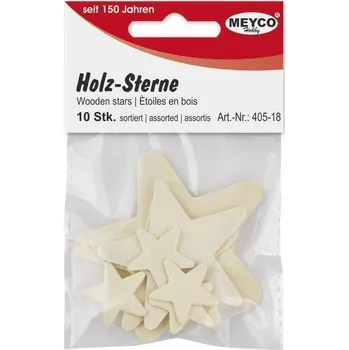 Dřevěné hvězdičky sada 10 ks