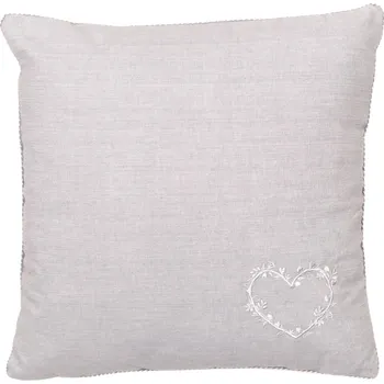 Dekorativní polštářek Today Dekorační polštář do obývacího pokoje CONSTANCE, vyšívané srdíčko, bavlna, 40 x 40 cm