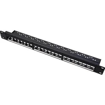 Počítač Patchpanel pro keystone 19", UTP, 24 portů, neosazený, černý