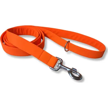 Vodítko pro psa Softshellové vodítko pro malá plemena - NEON ORANŽOVÁ, 1 m, Karabina 66 mm - pro malá plemena - černá