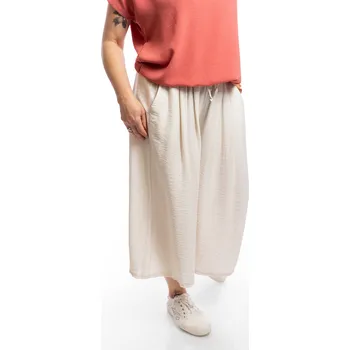 Dámské kalhoty Italy fashion Dámské letní kalhoty JOANA Barva: Krémová, Velikost: UNI: M-2XL