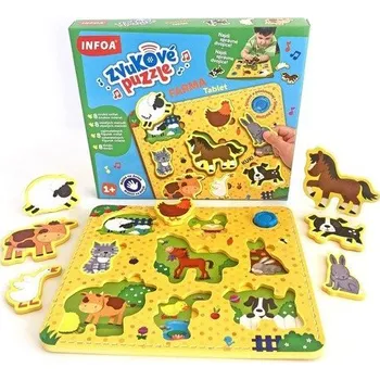 Bystrá hlava Zvukové puzzle Farma Tablet - vkládačka