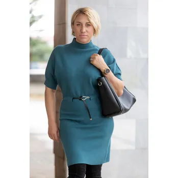 Dámské šaty Z.Style Svetrové šaty TIMEA Barva: Petrolejová, Velikost: UNI: S-L