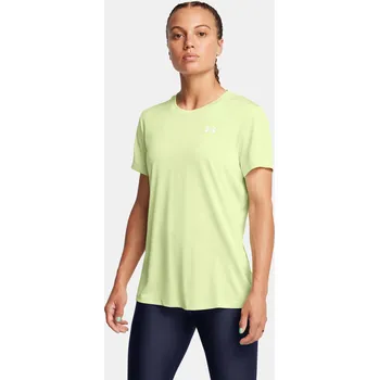 Dámské oblečení Dámské tričko Under Armour Tech SSC- Twist 1384230-383 Zelená SM