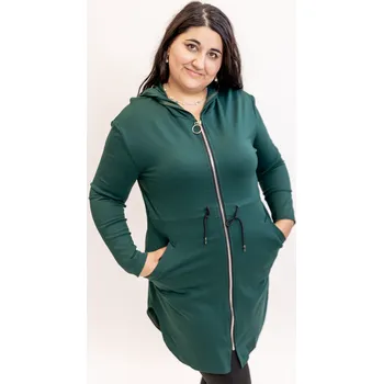 Dámský svetr Italy fashion Kardigan CORA Barva: Tmavě zelená, Velikost: UNI: M-XL