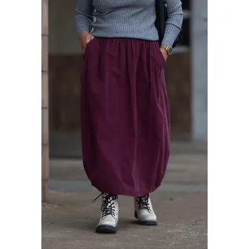 Dámská sukně Italy fashion Manšestrová sukně MALORY Barva: Vínová, Velikost: UNI: S-L