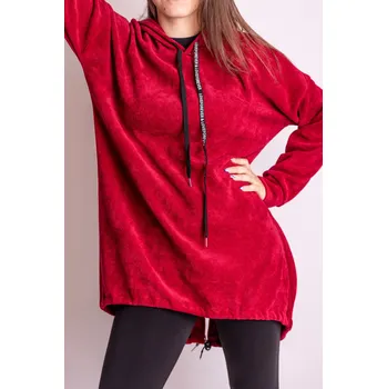 Dámská mikina Italy fashion Dlouhá mikina NELA Barva: Červená, Velikost: UNI - M-2XL