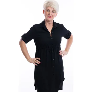 Dámské šaty Italy fashion Košilové šaty TAMARA Barva: Černá, Velikost: UNI: M/L