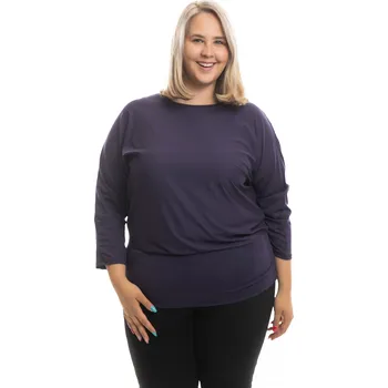 Dámské oblečení Italy fashion Dámské tričko HAYLEY maxi Barva: Tmavě modrá, Velikost: UNI: XL-3XL