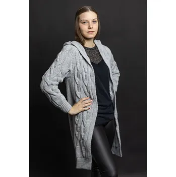 Dámské oblečení Italy fashion Svetrový kardigan ŽANET Barva: Šedá, Velikost: UNI - M-XL
