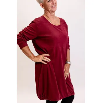 Dámské šaty Italy fashion Mikinošaty LIVIA Barva: Vínová, Velikost: UNI: XL-3XL