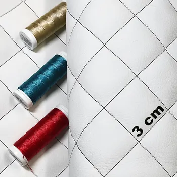 Ekokůže prošívaná KLASIK 3x3 cm barva Bílo-Černá 1,45 m x 0,6 m