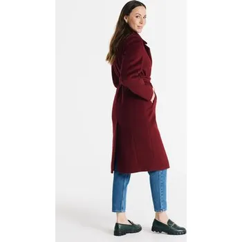 Dámský kabát Salme Vlněný kabát Verona midi Bordó Regular Fit 40
